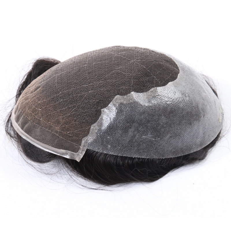 Q6 Base &ndash; Nicht-chirurgisches Haarersatzsystem f&uuml;r M&auml;nner | Swiss Lace mit Skin-Poly im R&uuml;cken- und Mittelbereich | Ideal f&uuml;r den t&auml;glichen Gebrauch