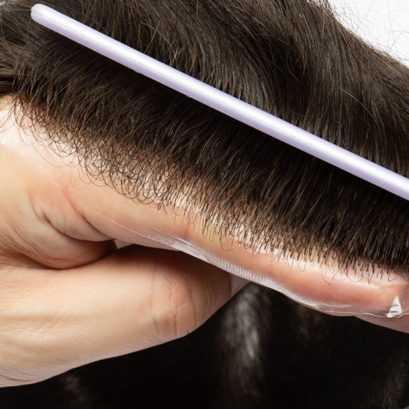 0608K | 0.06-0.08 mm Single Split Knots Vollständig Ultra - dünne Skin - Basis | Dickeres Haar und haltbarer | Einzelgeknotetes Mirage | Männer - Toupee