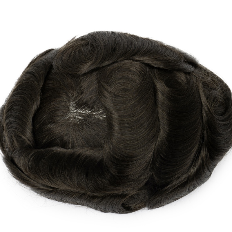 0304V| 0.03–0.04 mm V-Loop Herren-Haarsystem | Ultra-dünne Skin-Base, voll V-Loop, extrem natürlich & transparent