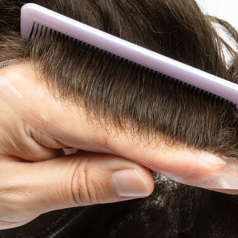 Full Swiss Lace| Haarsystem für kahle Männer | Vollständige Swiss-Lace-Basis | Ideal für einen aktiven Lebensstil