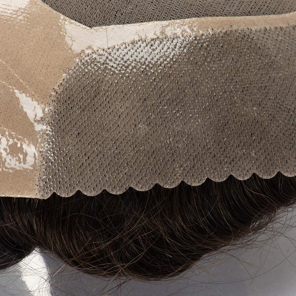 Bond | Feines Mono-Haarteil für Herren mit NPU-Gaze-Krone & -Rand und Skin-Front