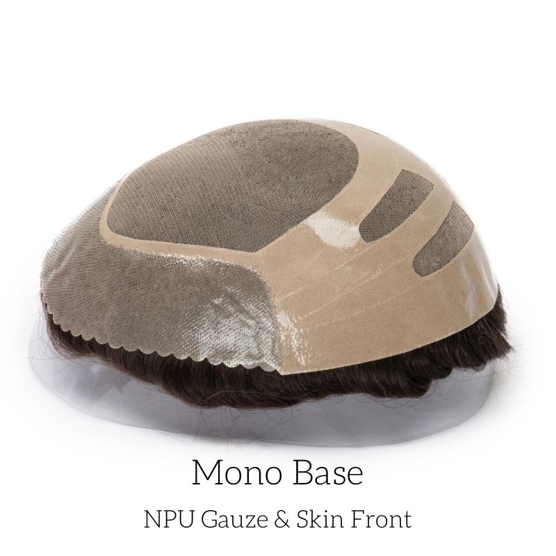 Bond | Feines Mono-Haarteil f&uuml;r Herren mit NPU-Gaze-Krone & -Rand und Skin-Front