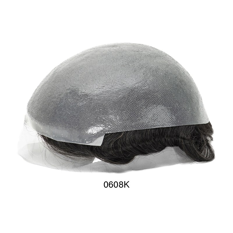 0608K | 0.06-0.08 mm Single Split Knots Vollständig Ultra - dünne Skin - Basis | Dickeres Haar und haltbarer | Einzelgeknotetes Mirage | Männer - Toupee