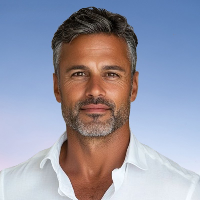 0304V| 0.03&ndash;0.04 mm V-Loop Herren-Haarsystem | Ultra-d&uuml;nne Skin-Base, voll V-Loop, extrem nat&uuml;rlich & transparent